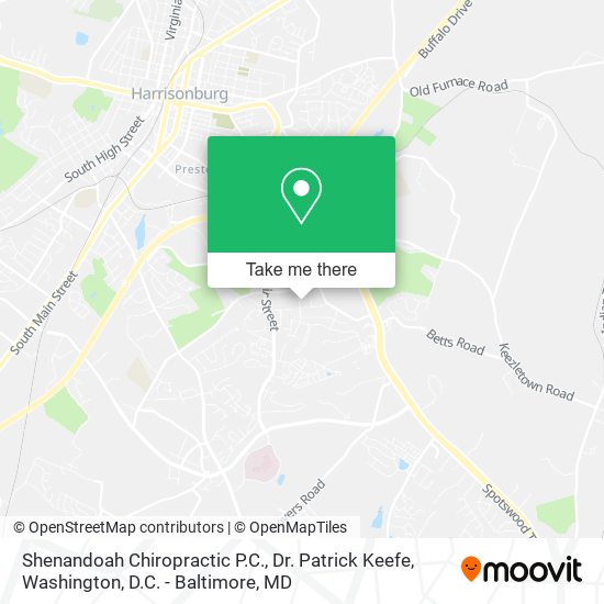 Shenandoah Chiropractic P.C., Dr. Patrick Keefe map
