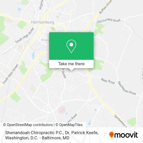 Shenandoah Chiropractic P.C., Dr. Patrick Keefe map