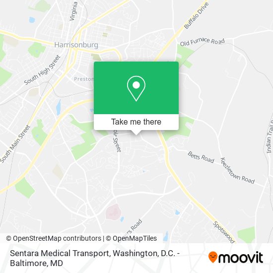Sentara Medical Transport map