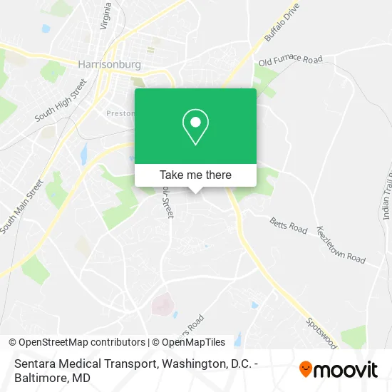 Sentara Medical Transport map