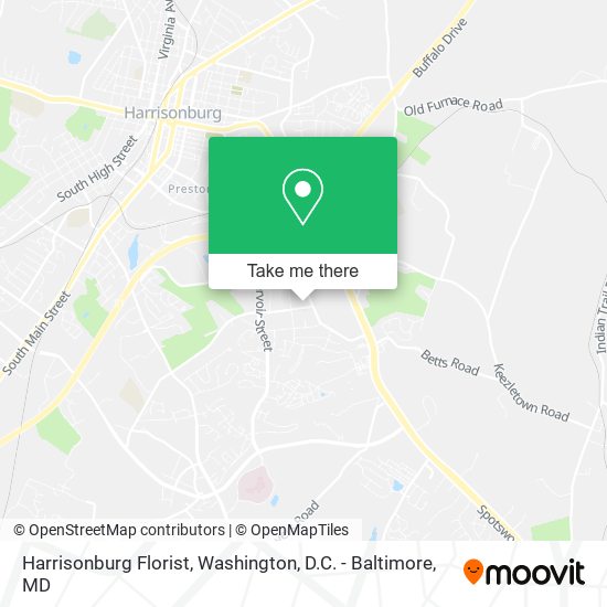 Harrisonburg Florist map