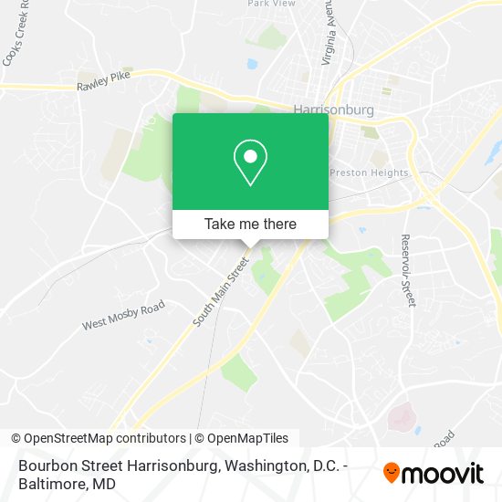 Bourbon Street Harrisonburg map