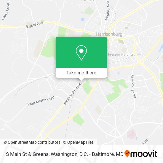 S Main St & Greens map