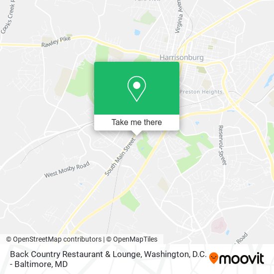 Mapa de Back Country Restaurant & Lounge