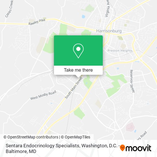 Sentara Endocrinology Specialists map