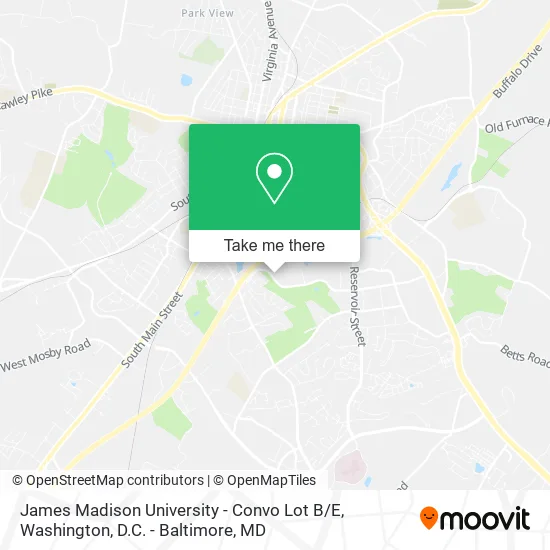 Mapa de James Madison University - Convo Lot B / E