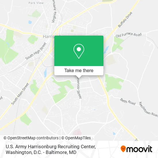 U.S. Army Harrisonburg Recruiting Center map