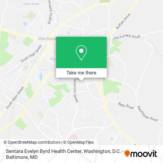 Sentara Evelyn Byrd Health Center map