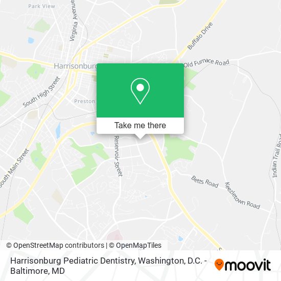 Mapa de Harrisonburg Pediatric Dentistry