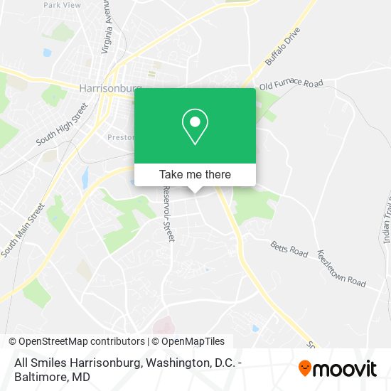 All Smiles Harrisonburg map