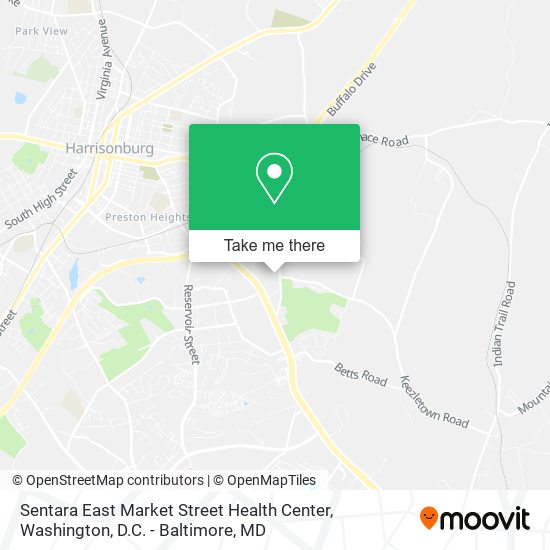 Sentara East Market Street Health Center map