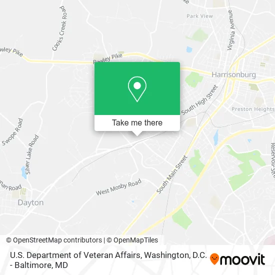 U.S. Department of Veteran Affairs map