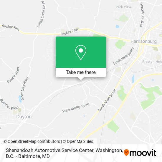 Shenandoah Automotive Service Center map