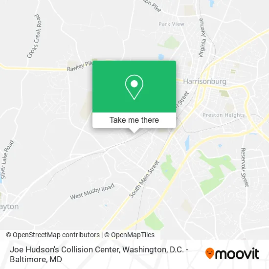Joe Hudson's Collision Center map