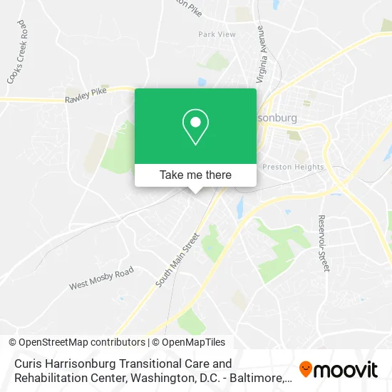 Curis Harrisonburg Transitional Care and Rehabilitation Center map