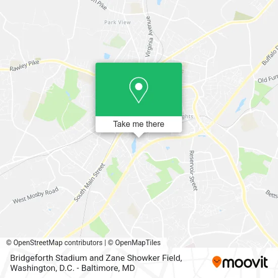 Bridgeforth Stadium and Zane Showker Field map