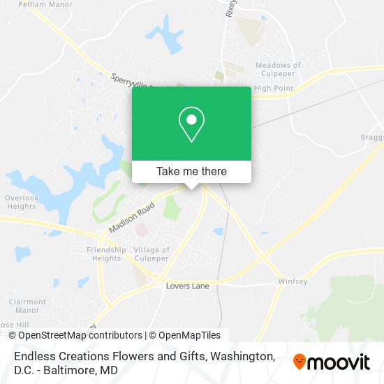 Mapa de Endless Creations Flowers and Gifts