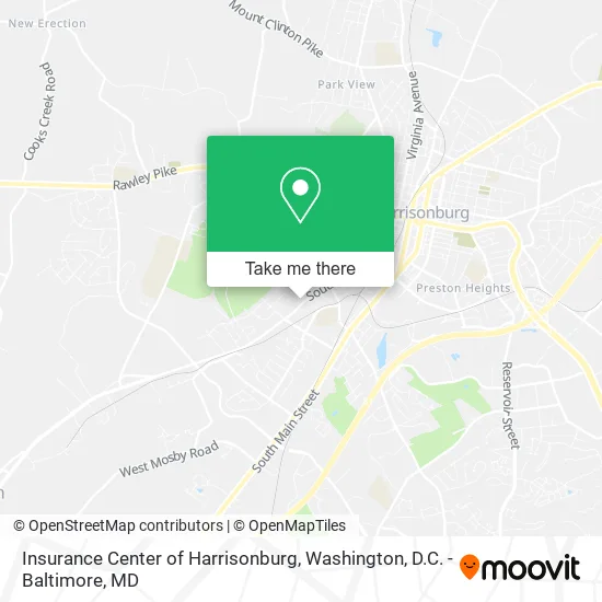Insurance Center of Harrisonburg map