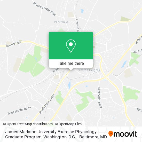 James Madison University Exercise Physiology Graduate Program map