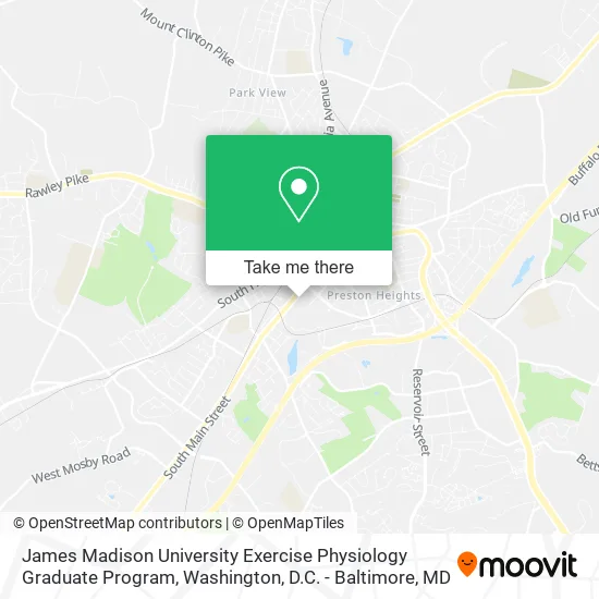 Mapa de James Madison University Exercise Physiology Graduate Program