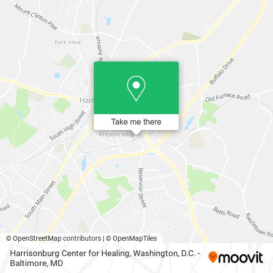 Harrisonburg Center for Healing map
