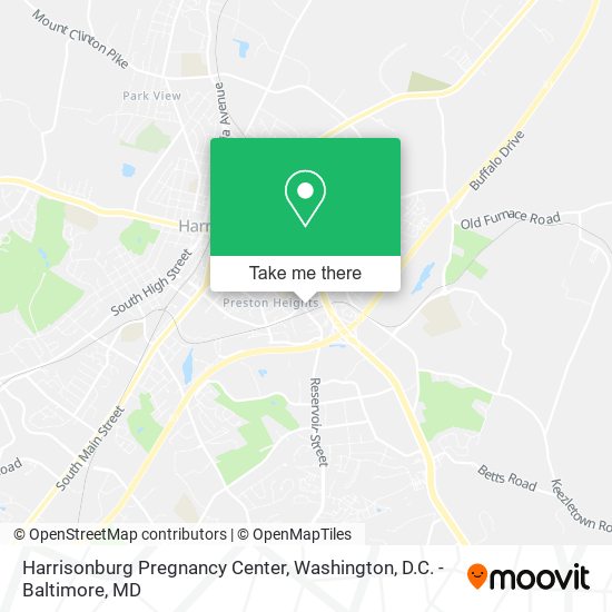 Harrisonburg Pregnancy Center map