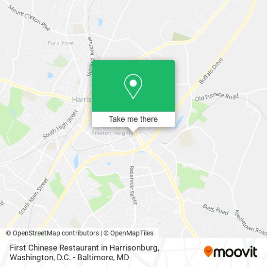 First Chinese Restaurant in Harrisonburg map