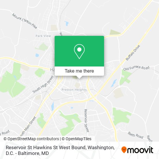 Reservoir St Hawkins St West Bound map