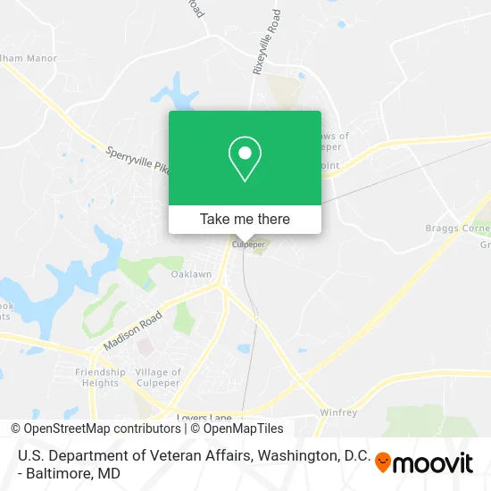 U.S. Department of Veteran Affairs map