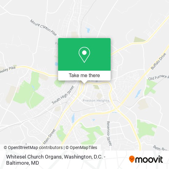 Whitesel Church Organs map