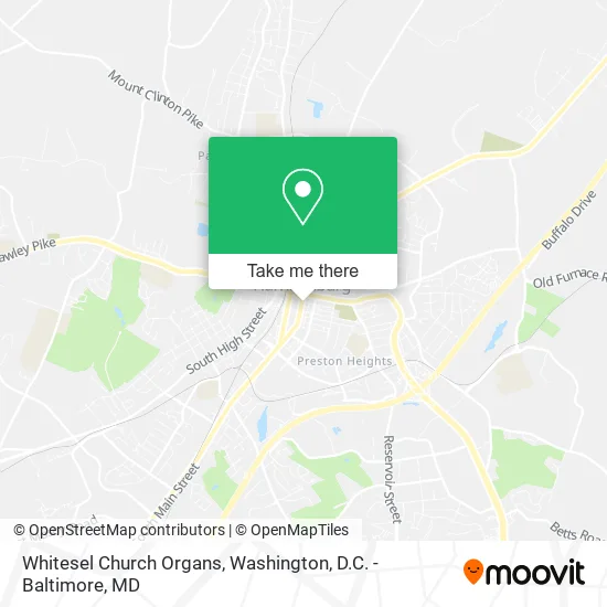 Whitesel Church Organs map