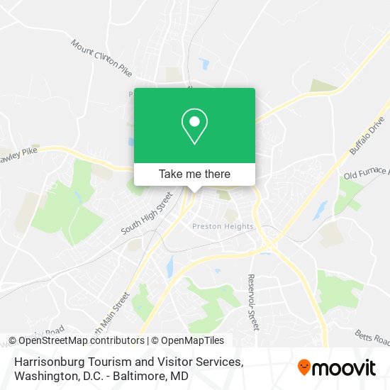 Harrisonburg Tourism and Visitor Services map