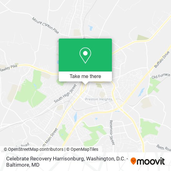 Celebrate Recovery Harrisonburg map