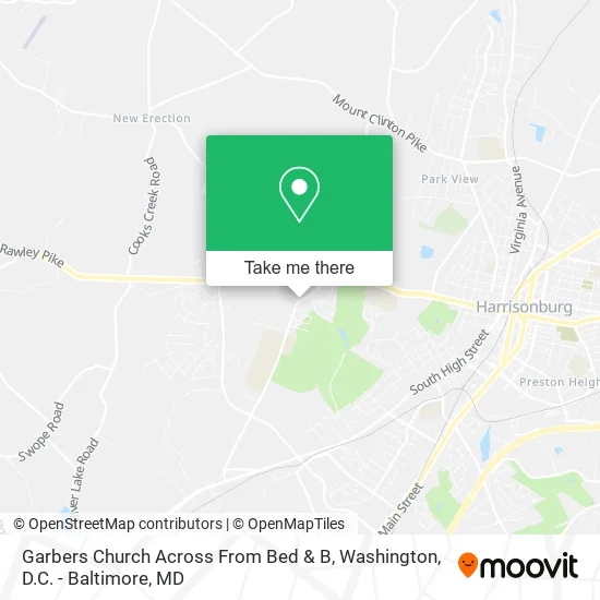 Garbers Church Across From Bed & B map