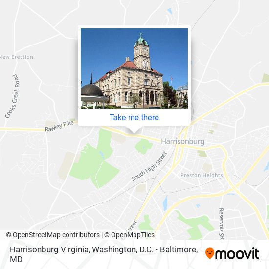 Mapa de Harrisonburg Virginia