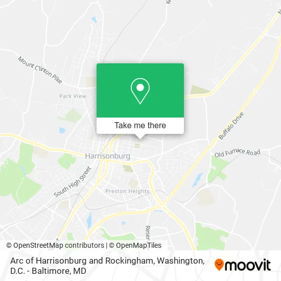 Arc of Harrisonburg and Rockingham map
