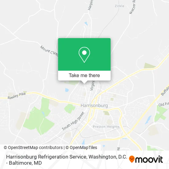 Harrisonburg Refrigeration Service map