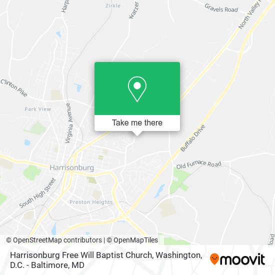 Harrisonburg Free Will Baptist Church map