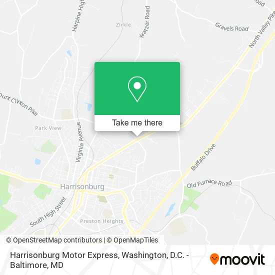 Harrisonburg Motor Express map