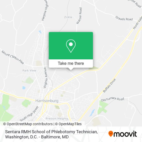 Mapa de Sentara RMH School of Phlebotomy Technician