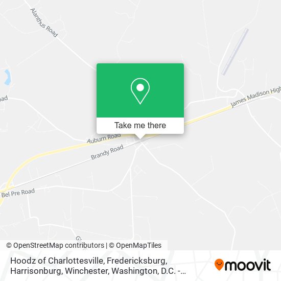 Mapa de Hoodz of Charlottesville, Fredericksburg, Harrisonburg, Winchester