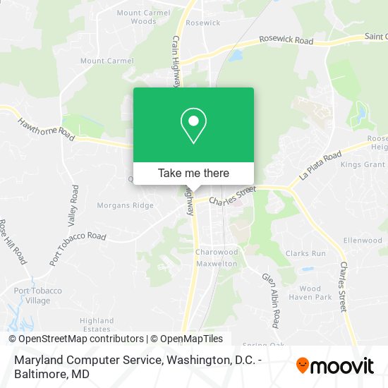 Mapa de Maryland Computer Service