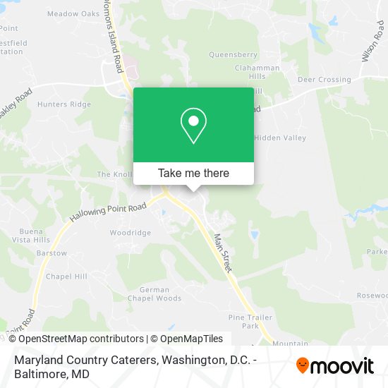 Maryland Country Caterers map