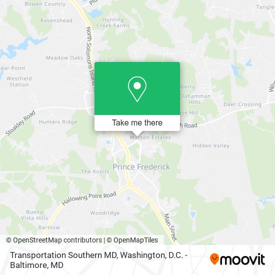 Transportation Southern MD map