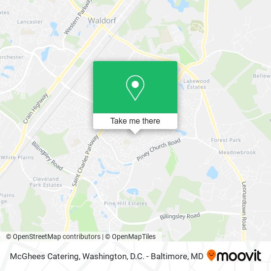 McGhees Catering map