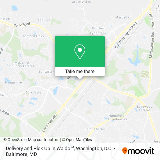 Delivery and Pick Up in Waldorf map