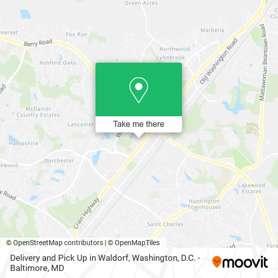 Delivery and Pick Up in Waldorf map