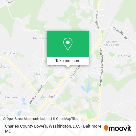 Charles County Lowe's map