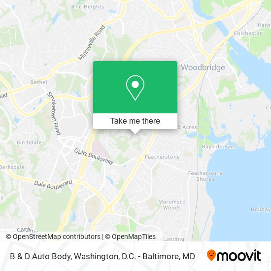 B & D Auto Body map