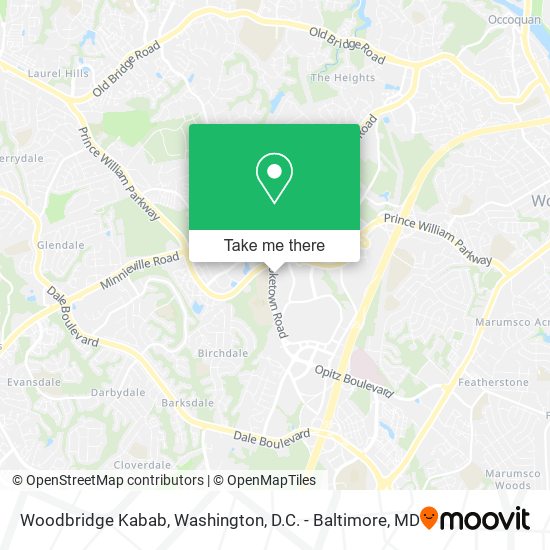 Woodbridge Kabab map